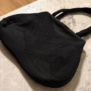 1940’s Antique Elegant Black Handbag with Crystal Clasp